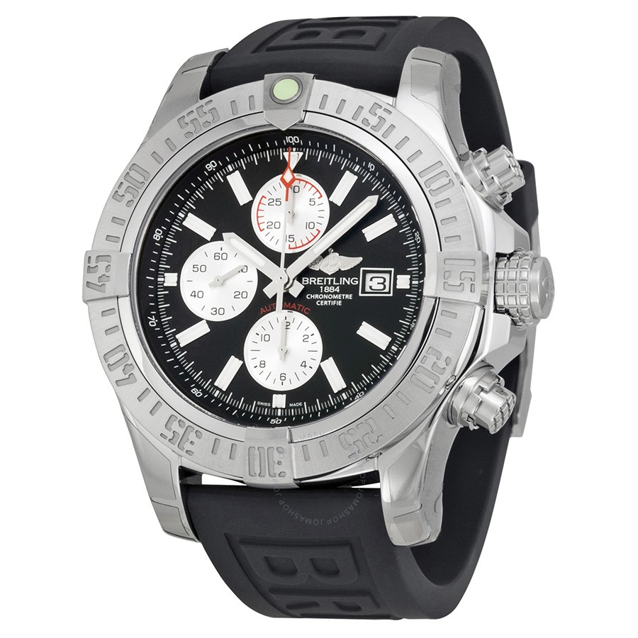 Buy Luxury Replica Breitling Super Avenger II Chronograph Steel Black Rubber with Holes watch Buy Luxury Replica Breitling Super Avenger II Chronograph Steel Black Rubber with Holes watch
